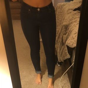 high waisted dark wash jeans